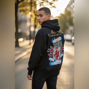 ed hardy christian audigier zip hoodie Life Is A Gamble Super Rare Medium Y2K